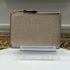 Coach - Metallic Silvery-Gold - Ultra Slim Wallet on Key Chain, EUC